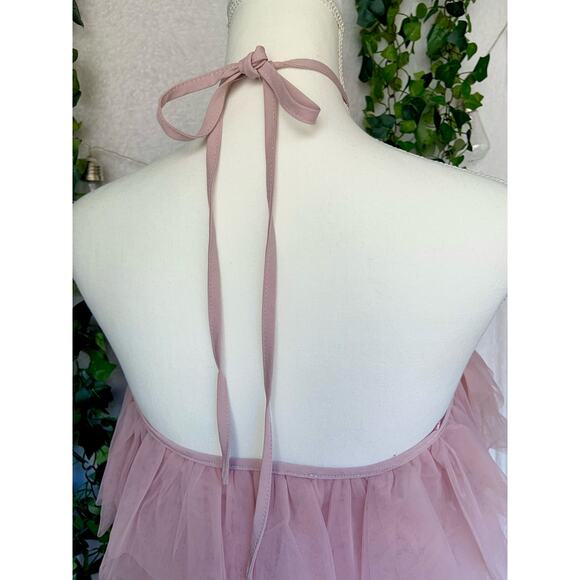 Lovely Day Pink High Neck Layered Mini Dress MSRP:$121 SZ Medium - Picture 9 of 11